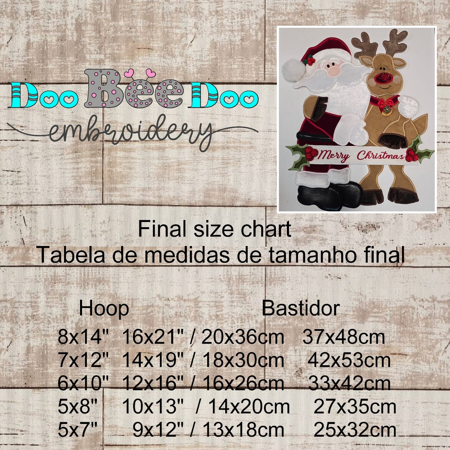 Santa and Reindeer – ITH Project – Machine Embroidery Design