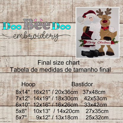 Santa and Reindeer – ITH Project – Machine Embroidery Design