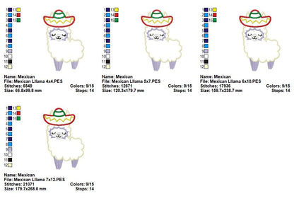 Sweet Fiesta Llama - Appliqué – Machine Embroidery Design
