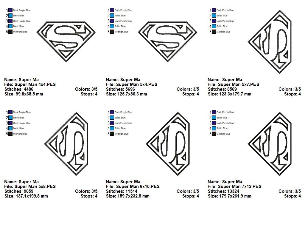 Superman S - Applique - Machine Embroidery Design