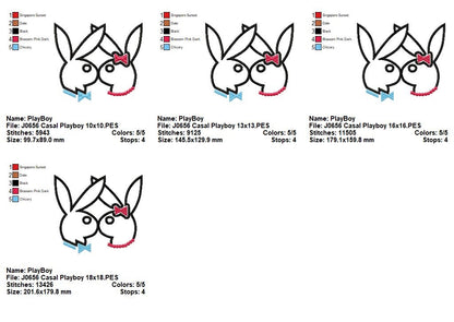 Bunny Couple - Appliqué - Machine Embroidery Design