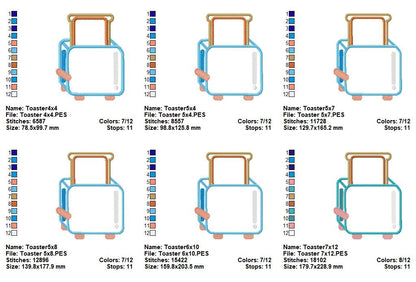 Breakfast Toaster - Appliqué - Machine Embroidery Design