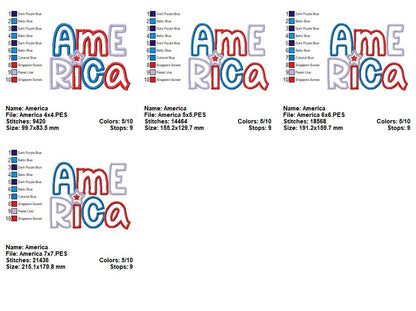 ✨ Sparkling America - Applique – Machine Embroidery Design