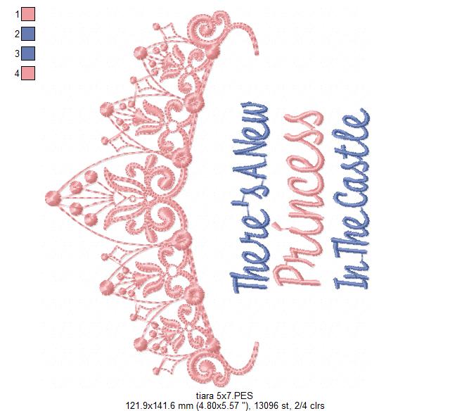 New Princess Tiara – Fill Stitch – Machine Embroidery Design