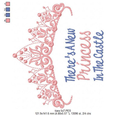 New Princess Tiara – Fill Stitch – Machine Embroidery Design