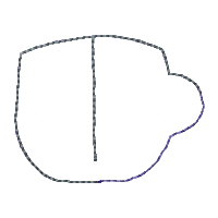 Flower Teacup Bookmarker - ITH Project - Machine Embroidery Design