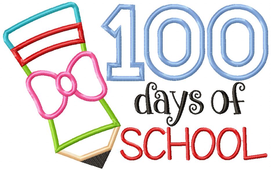 100 Days of School - Applique-Machine Embroidery Design