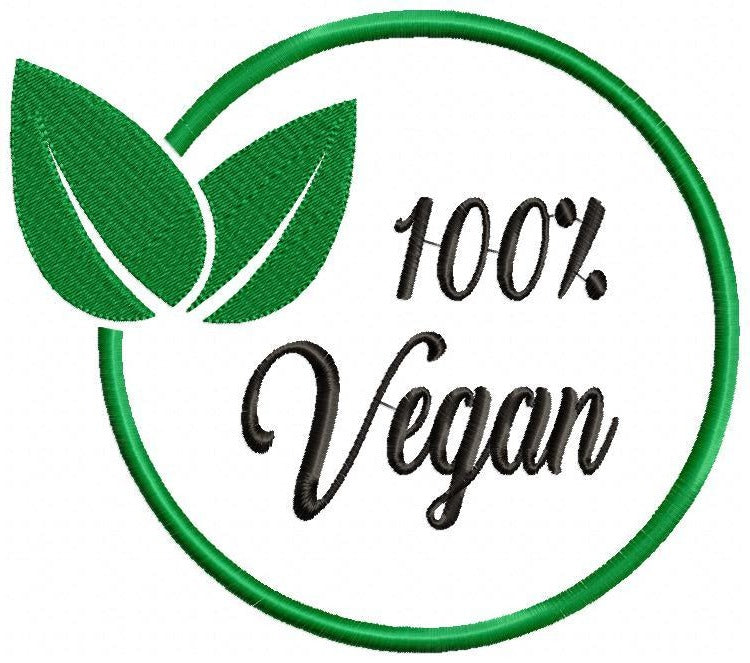 100% Vegan - Fill Stitch-Machine Embroidery Design