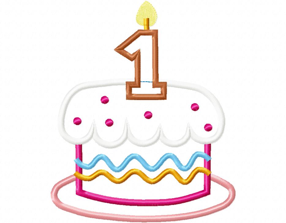 Birthday Cake - Birthday Cake With One Candle Clipart - Free Transparent  PNG Clipart Images Download