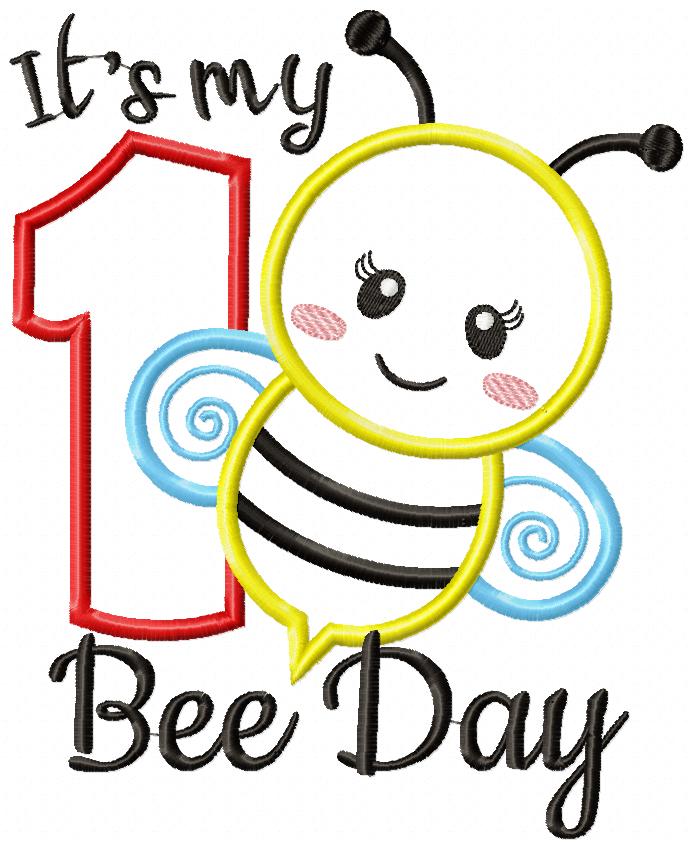 Sweet Bee First Birthday – Appliqué – Machine Embroidery Design