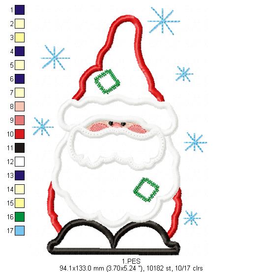 Santa Claus  - Applique -6 Sizes - Applique - Machine Embroidery Designs