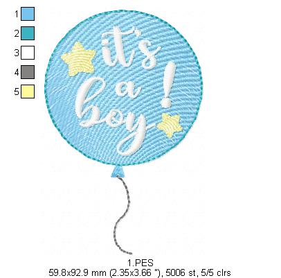 It's a boy - Applique-  6 Sizes - Machine Embroidery Designs
