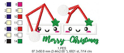 Santa Claus Cap -  6 Sizes - Applique - Machine Embroidery Design