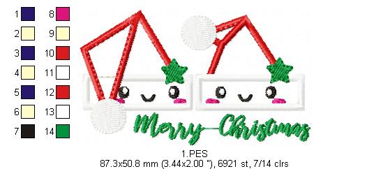 Santa Claus Cap -  6 Sizes - Applique - Machine Embroidery Design