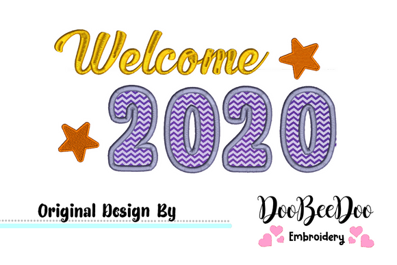 Welcome New Year Machine Embroidery Applique Design