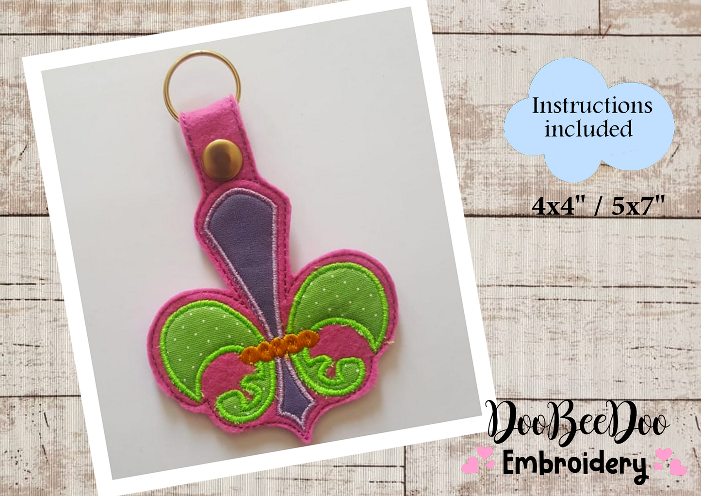 Mardi Gras Keychain - ITH Project - Machine Embroidery Design