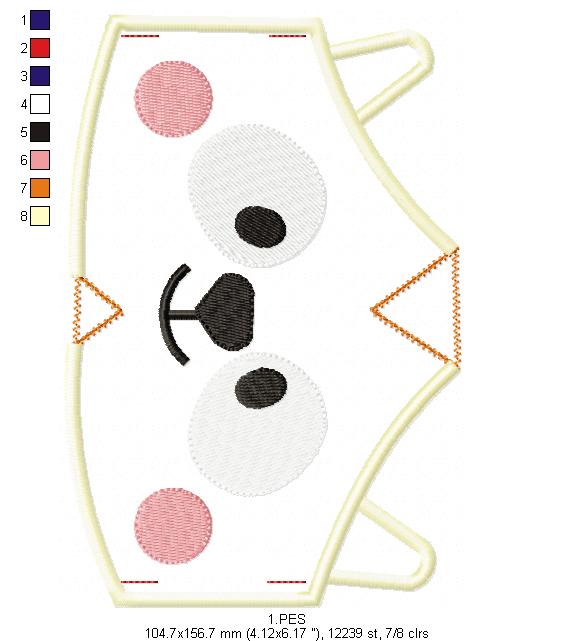 Kitty Face Mask - ITH Project - Machine Embroidery Design