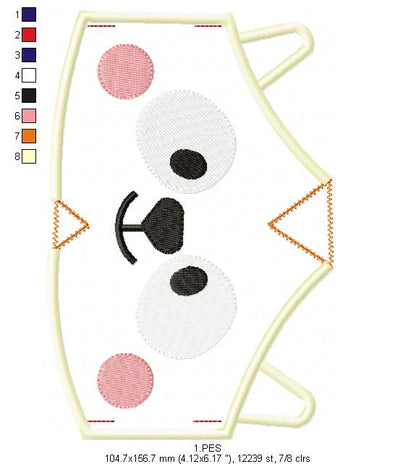 Kitty Face Mask - ITH Project - Machine Embroidery Design