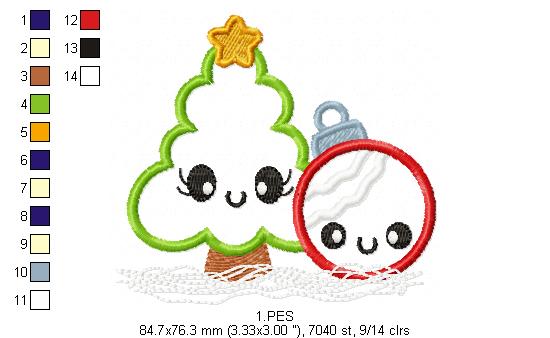 Christmas tree - Applique - 6 Sizes -  Machine Embroidery Design