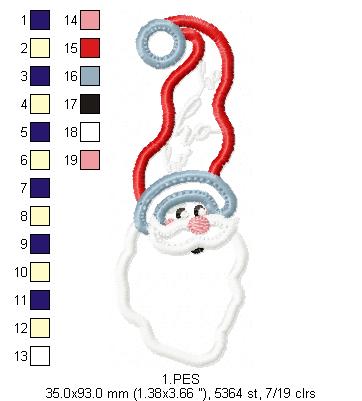 Santa Claus Ho Ho Ho  - Applique - 6 Sizes - Machine Embroidery Designs