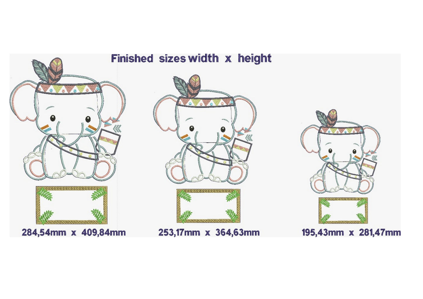 Elephant Boho Ornament - ITH Project - Machine Embroidery Design