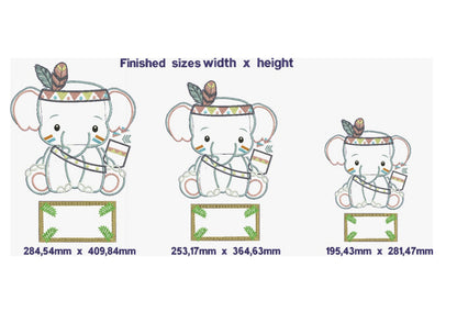 Elephant Boho Ornament - ITH Project - Machine Embroidery Design