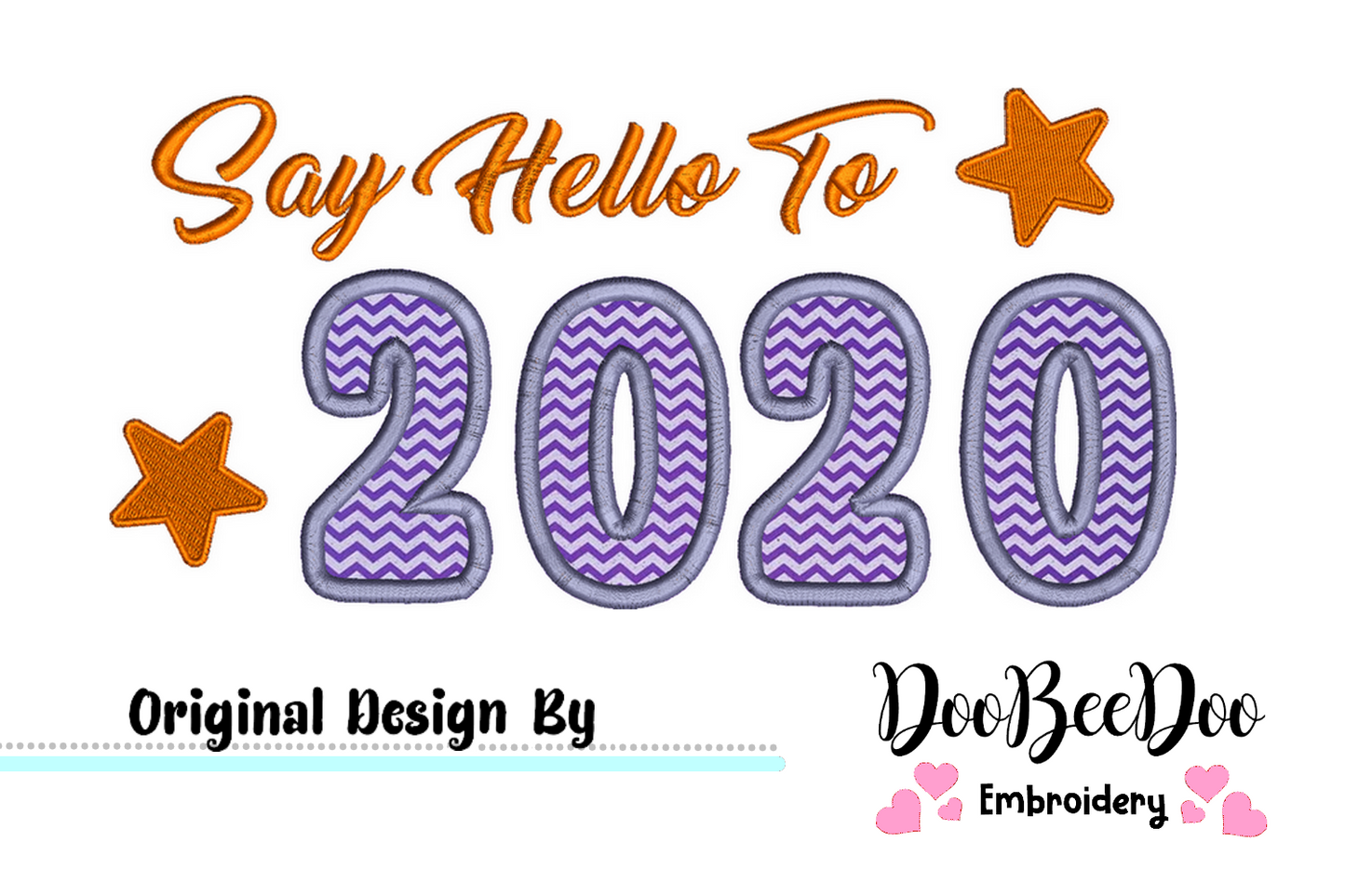 New Year Machine Embroidery Applique Design