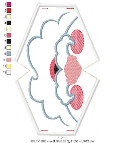 Happy Santa Claus Face Mask - ITH Project - Machine Embroidery Design
