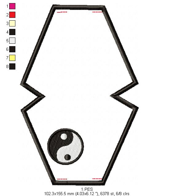 Yin Yang Face Mask - ITH Project - Machine Embroidery Design