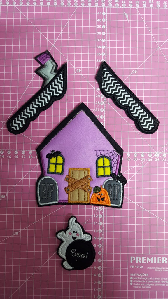 Halloween House Dish Cloth Hanger - ITH Project - Machine Embroidery Design
