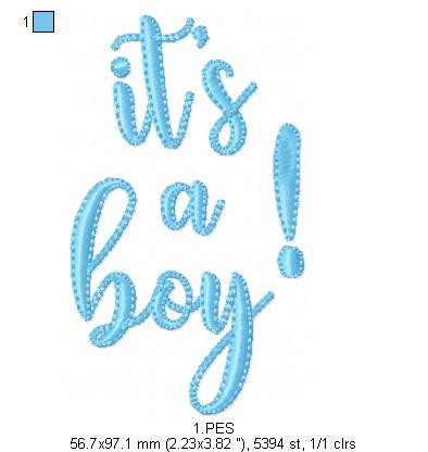 It's a Boy - Applique-  6 Sizes - Machine Embroidery Designs