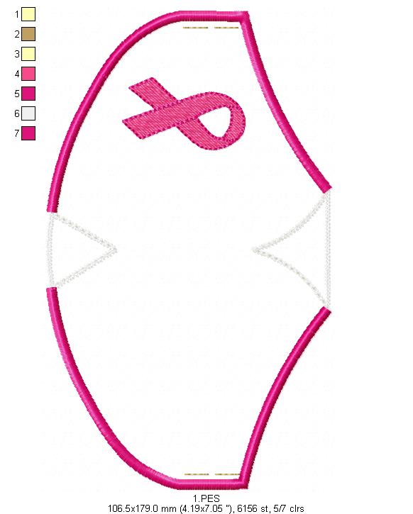 Pink October Face Mask - ITH Project - Machine Embroidery Design