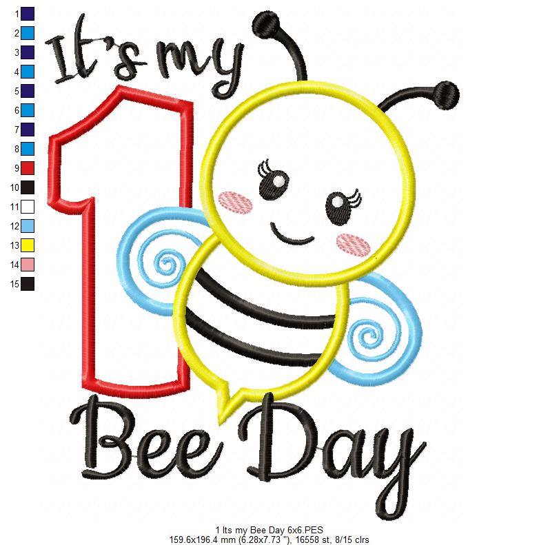 It's my Bee Day Number One - Bumble Bee - Applique