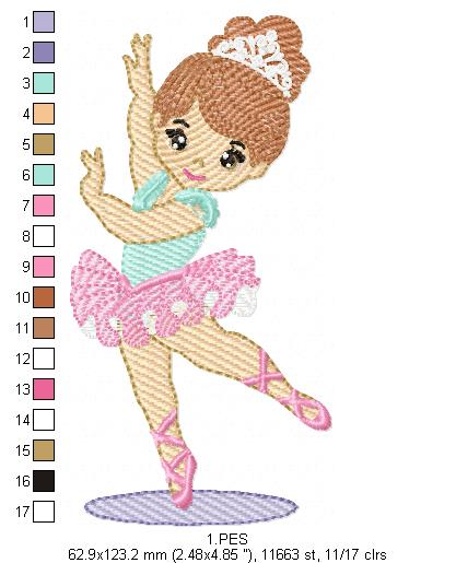 Ballerina - Rippled - 6 Sizes  - Machine Embroidery Designs