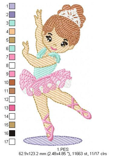 Ballerina - Rippled - 6 Sizes  - Machine Embroidery Designs