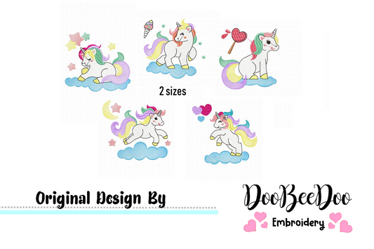 Magical Unicorn Pack - Fill Stitch - Machine Embroidery Design
