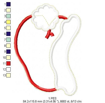 Santa Claus with Bell Door Ornament - ITH Project - Machine Embroidery Design