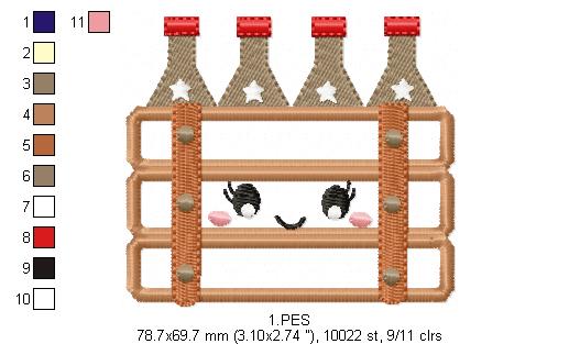 Oktoberfest -  Beer bottles  - Germany  -  Applique  - 6 sizes -  Machine Embroidery Design