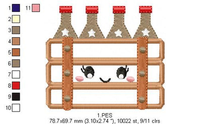 Oktoberfest -  Beer bottles  - Germany  -  Applique  - 6 sizes -  Machine Embroidery Design