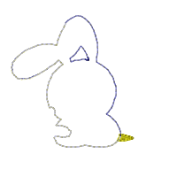 Happy bunny in the burrow with flowers - Applique