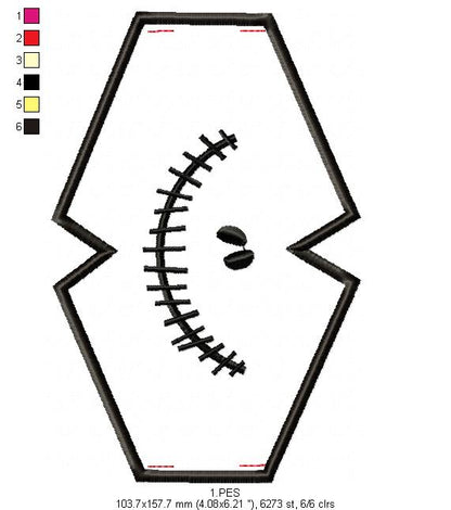 Face Mask Skull - ITH Project - Machine Embroidery Design