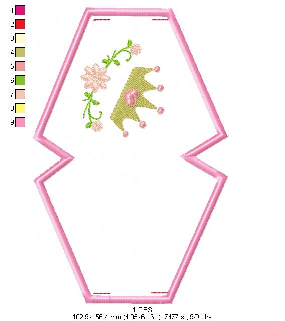 Princess Crown Face Mask - ITH Project - Machine Embroidery Design