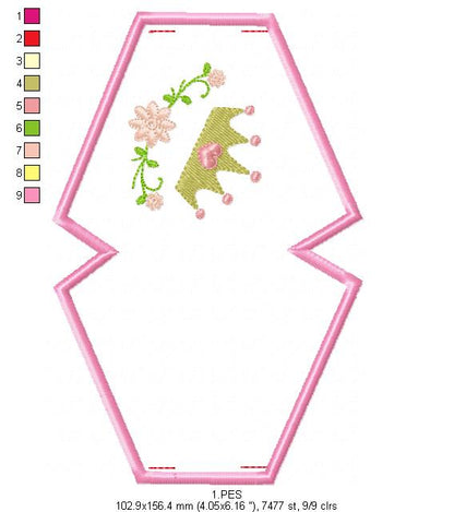 Princess Crown Face Mask - ITH Project - Machine Embroidery Design