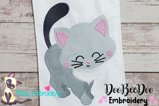 Grey Kitty - Fill Stitch