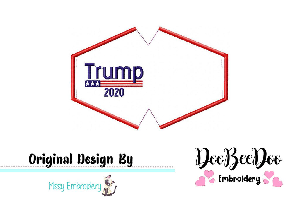 Trump 2020 Face Mask - ITH Project - Machine Embroidery Design