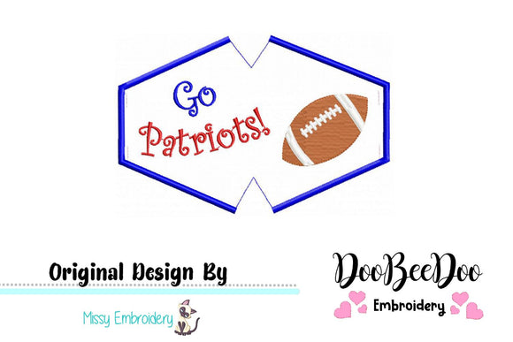 Go Patriots! In The Hoop Face Mask - ITH Applique - 3 Sizes - Machine Embroidery Design
