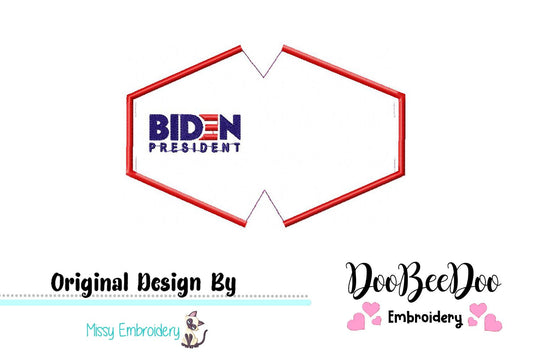 Joe Biden President Face Mask - ITH Project - Machine Embroidery Design