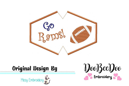 Go Rams! Face Mask - ITH Project - Machine Embroidery Design