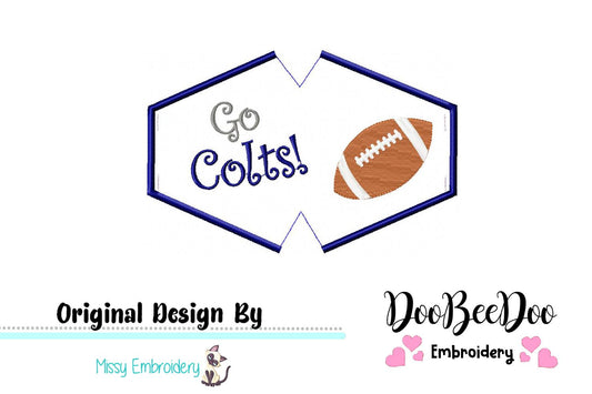 Go Colts! Face Mask - ITH Project - Machine Embroidery Design