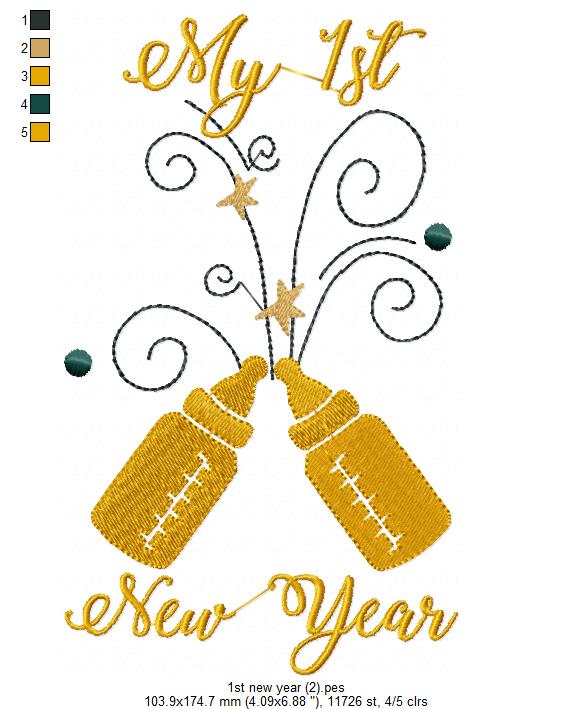 My 1st New Year - Fill Stitch